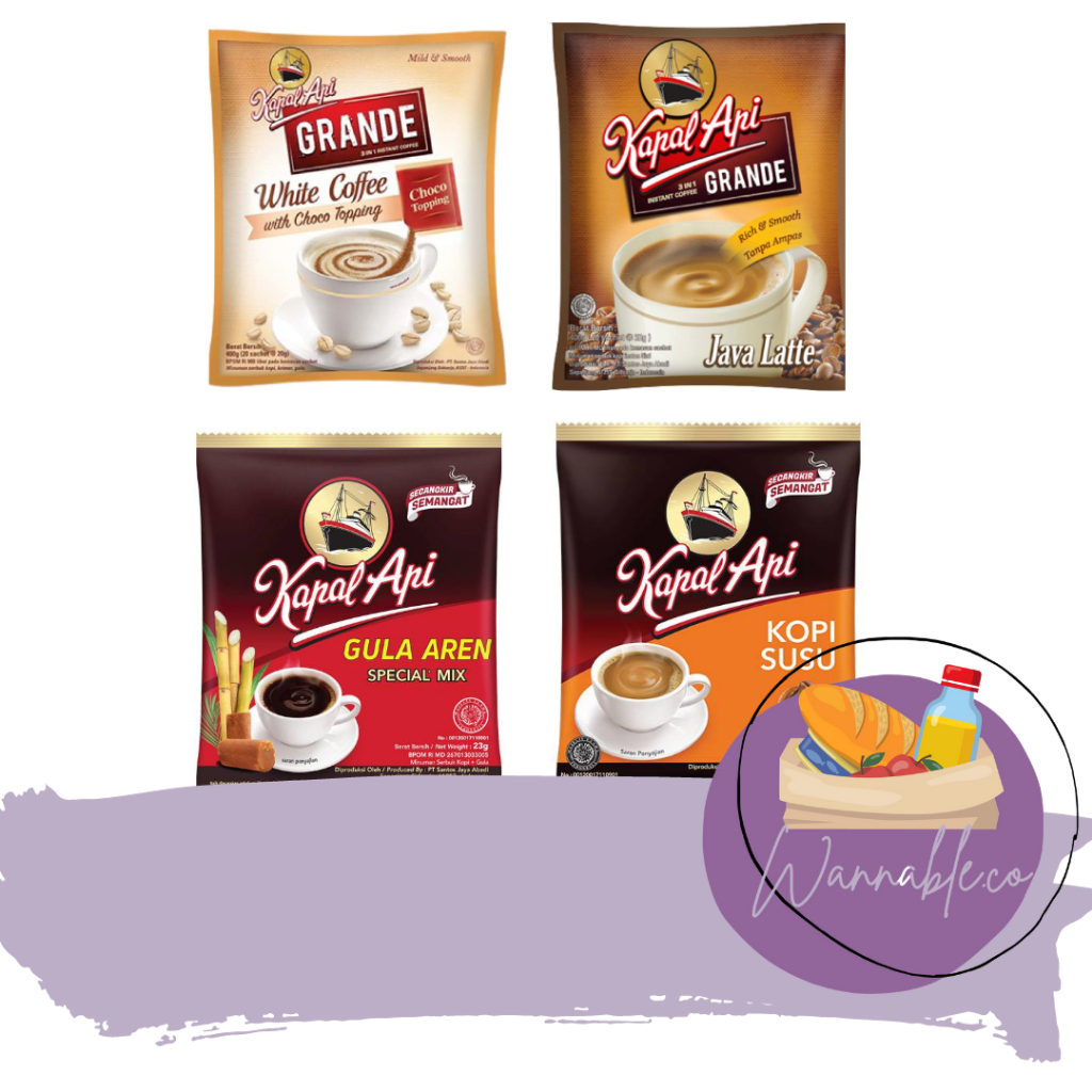 

KAPAL API GRANDE JAVA LATTE, GRANDE CHO TOPPPING WHITE, GULA AREN SPECIAL, KOPI SUSU