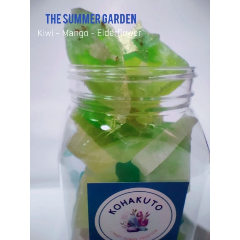 

WAGASHI | THE SUMMER GARDEN : KIWI - MANGO - ELDERFLOWER | KOHAKUTO | EDIBLE CRYSTAL CANDY