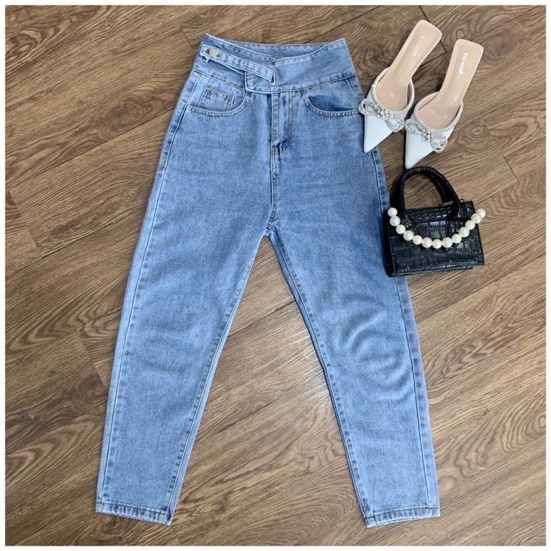 Celana Kulot Jeans Wanita High waist | High waist Kulot Jeans Wanita Import Sabuk Depan |