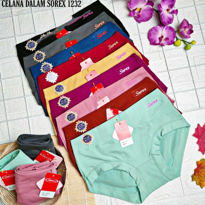 3 Pcs Celana Dalam Sorex 1232 - CD Wanita - Karet Pinggang Lebar - Maxi Random Warna