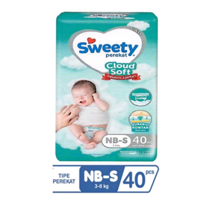 Sweety Pants Silver Cloud Soft Popok Perekat Ukuran NB-S40