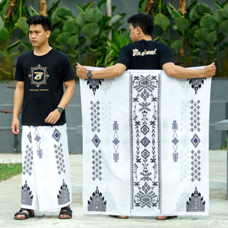 [MZ] sarung putih | sarung batik putih | sarung wayang | sarung pria | sarung laki putih | sarung Jo