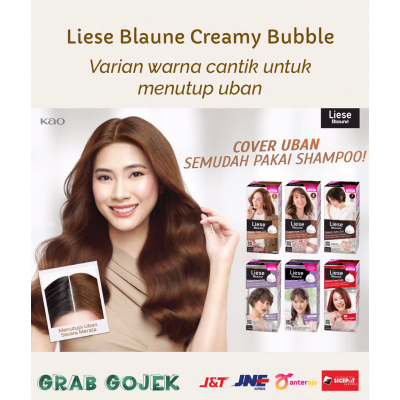 Liese Blaune Creamy Bubble Hair Color Original pewarna rambut penutup uban