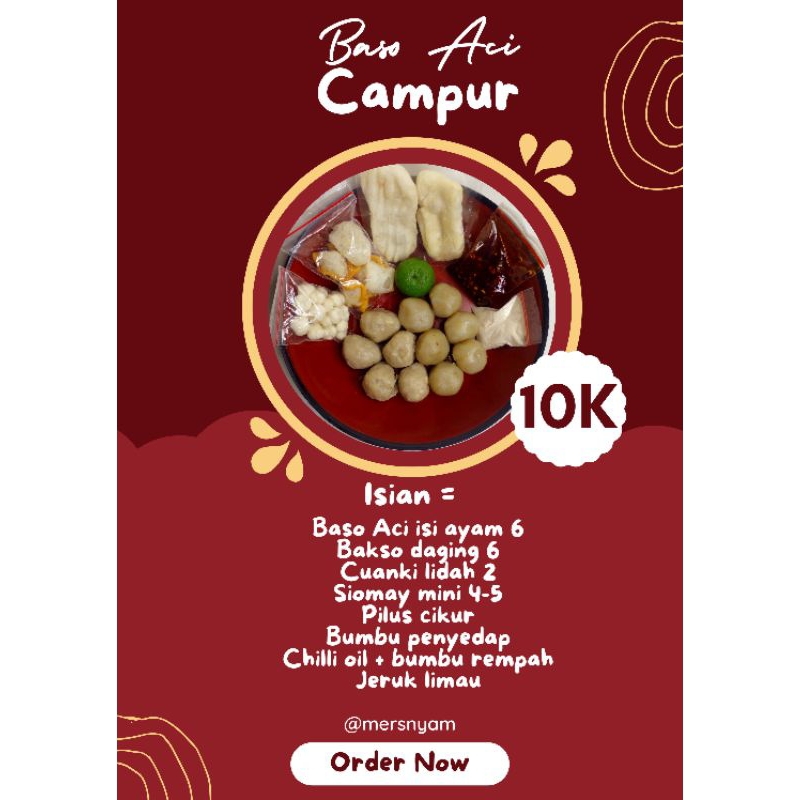 

(PRE ORDER) Baso Aci Campur Bakso Daging