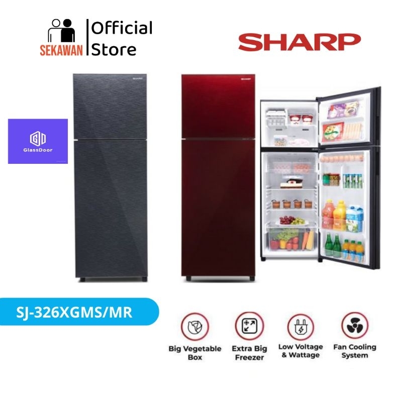 Kulkas Sharp 2 pintu SJ-326XG MR/MS