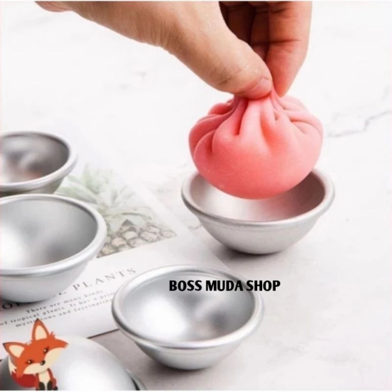 Loyang Cetakan Kue Mochi Alumunium / Loyang Bulat Setengah Lingkaran / Loyang Bola