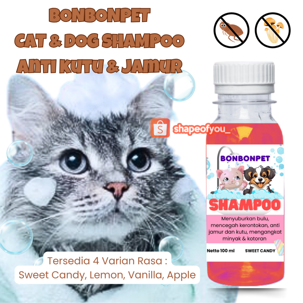 Cat & Dog Shampo Shampo Kucing Anjing Sampo Kucing dan Anjing Anti Jamur dan Kutu Shampoo Kucing Ant