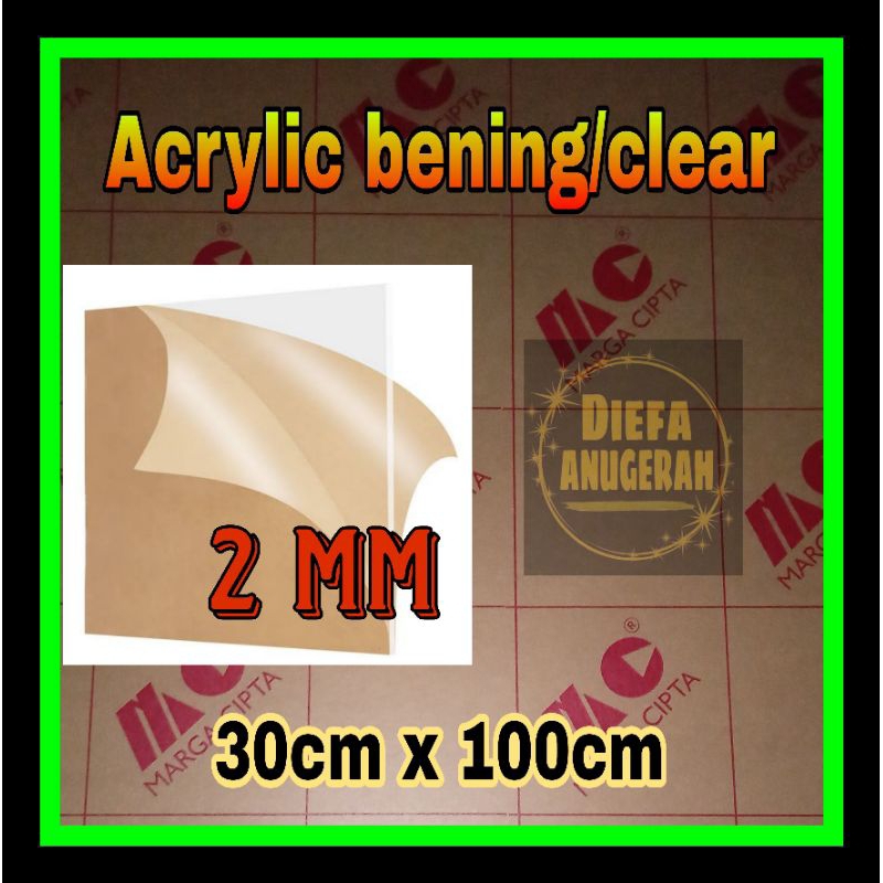 Akrilik bening 2mm ukuran 30x100/Acrylic clear 2mm/AKRILIK MURAH