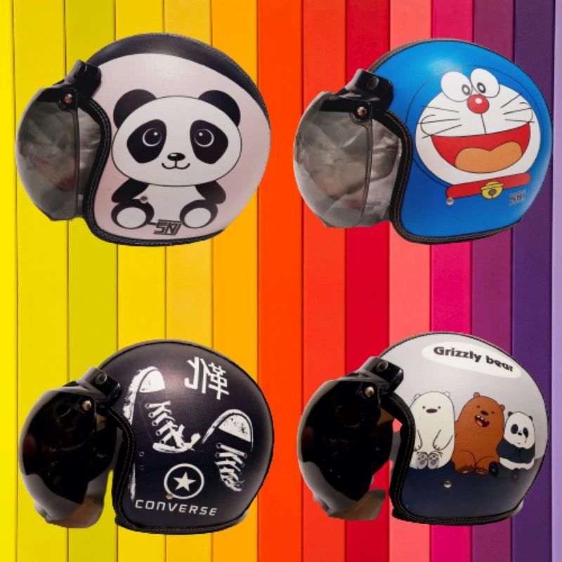 Helm bogo dewasa kaca cembung