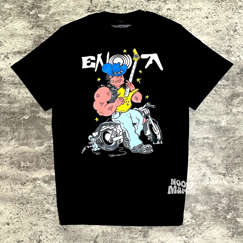noov music merch Enola X By Cherries Tshirt - Black | Original Merchandise Kaos Pria