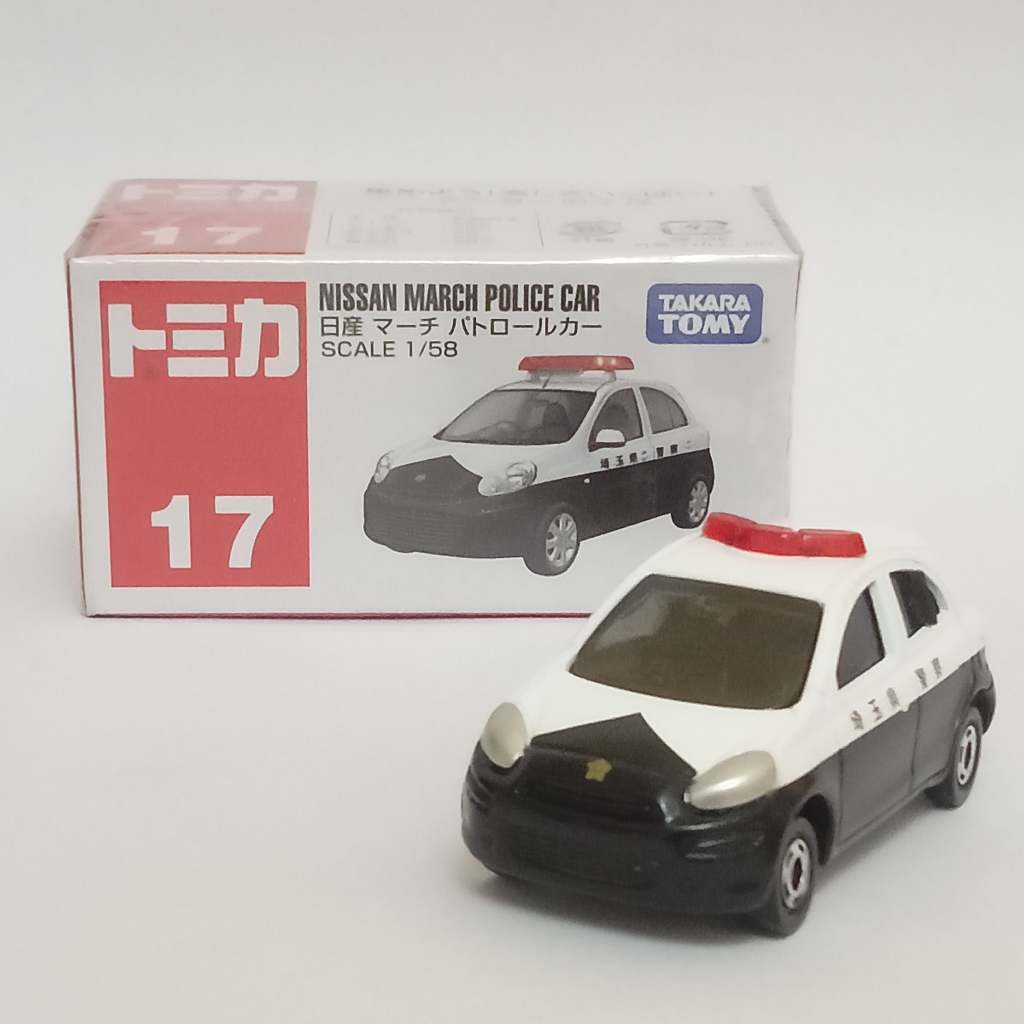 Tomica Reguler No 17 Nissan March Police car Takara Tomy Diecast Mobil Miniatur Mobil Polisi Mainan 