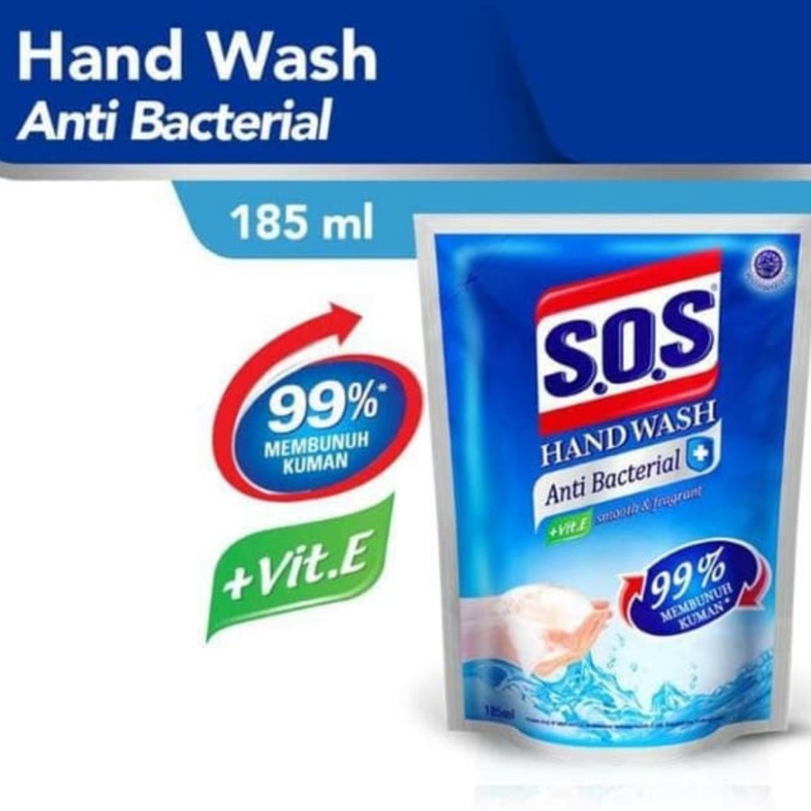 SOS Hand Wash Antibacterial Refill 185 ml sabun cuci tangan