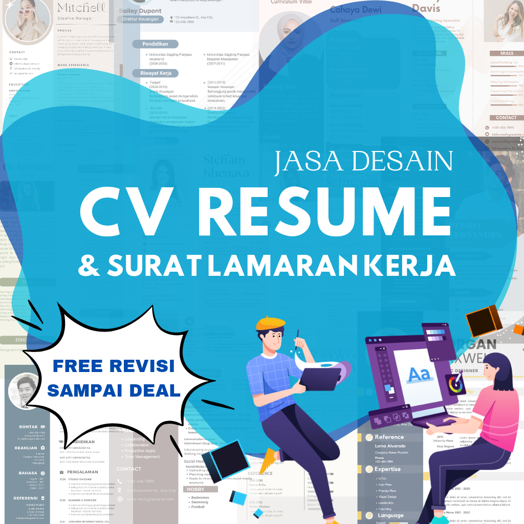 

Jasa Pembuatan CV / Curriculum Vitae | Desain CV | Lamaran Kerja | FREE REVISI