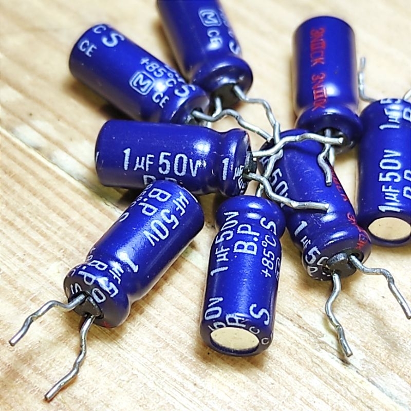 Elco 1uf 50V BP Panasonic Japan S Series Original BIPOLAR NON POLAR NP bipolar nonpolar 1u 1 uf u ka