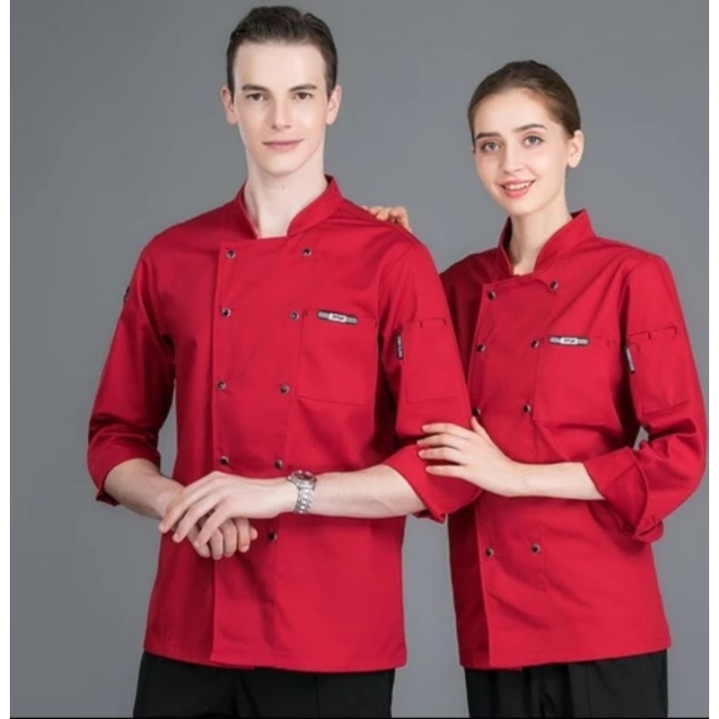 Atasan Koki Elegan Professional Chef Uniform Elegant Chef Coat