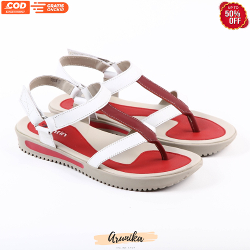 Sandal Wedges Wanita Sandal Tali Sandal Jepit Zeintin Shoes Sandal Flat Sandal Kulit Sapi Asli - Aru