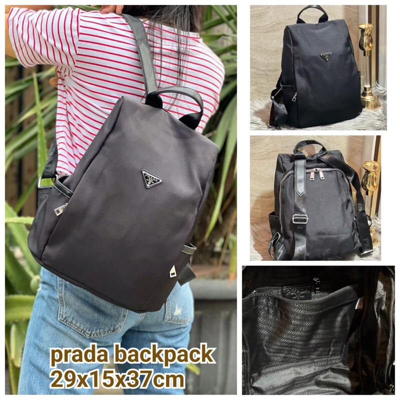 tas ransel prada backpack ukuran : 29x15x37cm