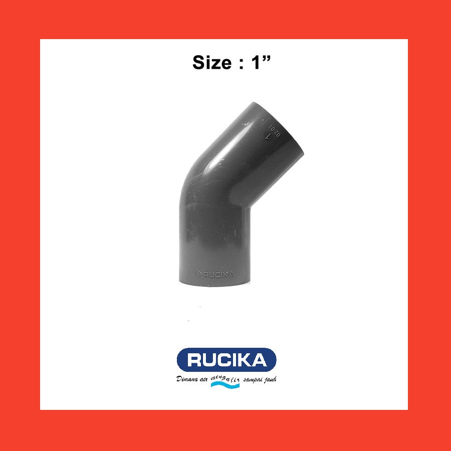 Sambungan Pipa Fiting Knee PVC AW 1 / 45 derajat Elbow Knie Keni AW 1  inch 45 Rucika