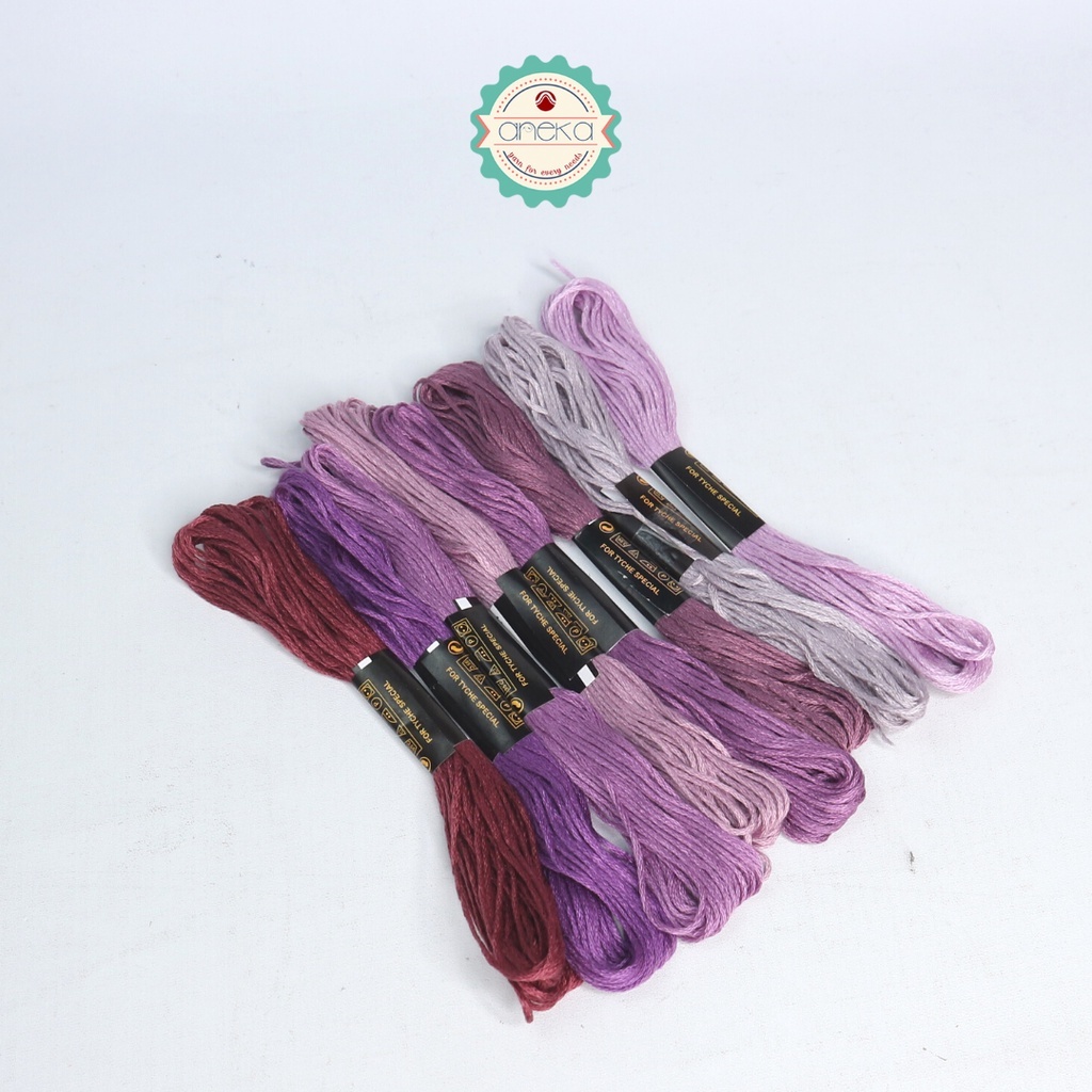 ANEKA - Paket Benang Sulam / Menyulam ANK Premium - Sulam ANK Ungu
