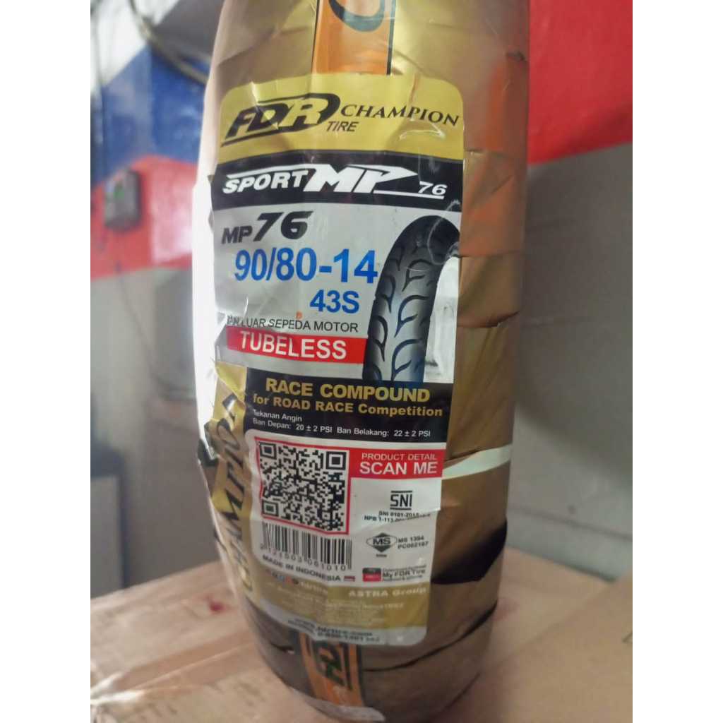 Ban soft compound ring14 FDR MP76 90/80-14 untuk mio beat vario scoopy old