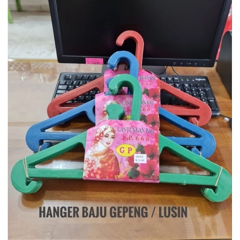hanger gepeng gantungan baju pakaian gepeng GP