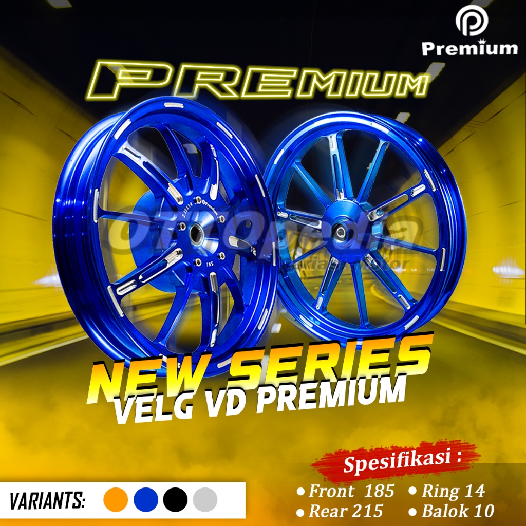 Velg  VD Premium Pelek Racing CNC Vario 110 Cw 125 150 Fi esp Beat Scoopy Genio Ring 14 Uk 185/215
