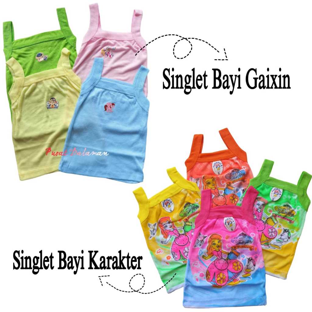 3 PCS SINGLET BAYI / SINGLET BALITA PREMIUM/ SINGLET BAYI KARAKTER