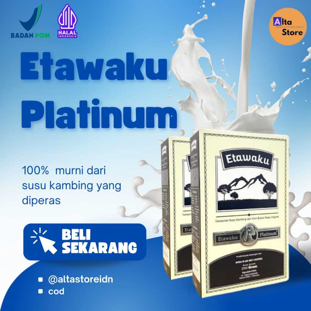 

paket 2 box etawaku platinum Makassar - Susu Kambing Etawa Murni 3X Lebih Ampuh Atasi Gangguan Pernapasan, Asma, Nyeri Sendi, Rematik HALAL BPOM 100% Original Makassar