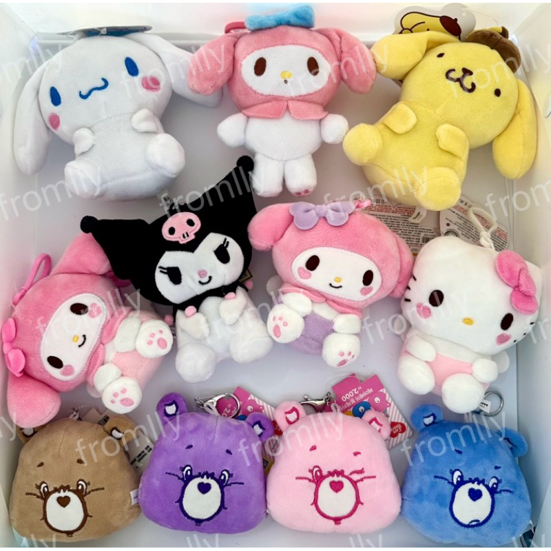 [READY] Daiso Doll Plushy Sanrio Cinnamoroll My Melody Kuromi Pompopurin Carebears Korea Boneka Keyr