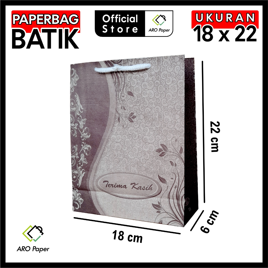 

Paper Bag Batik | Ukuran 18x6x22 cm (Min. 10 pcs)