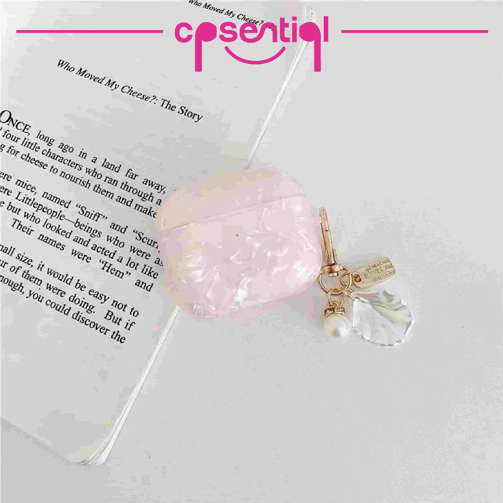 COD Case Airpods Gen 1/2 Gen 3 Pro Inpods 12 i12 | Gojodoq | Minibest | Crystal Mutiara Dengan Gantungan Kunci Model Mutiara Kerang / Shell | Pink &amp; Putih  Protection Case | Soft case | Casing Premium