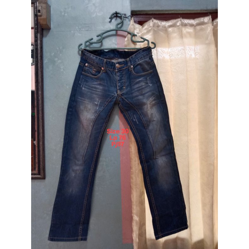 (PRELOVED) Celana Jeans Pria Gucci Biru Dongker