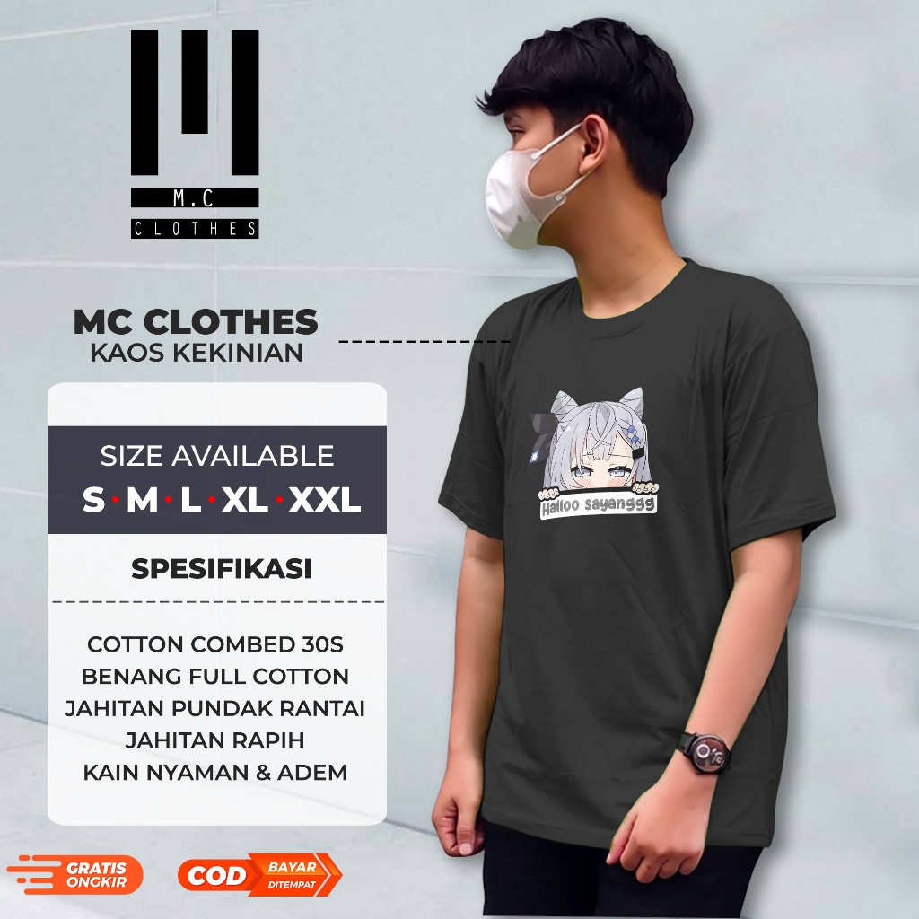 Kaos VTUBER VESTIA ZETA baju HOLOLIVE ID bahan katun adem nyaman