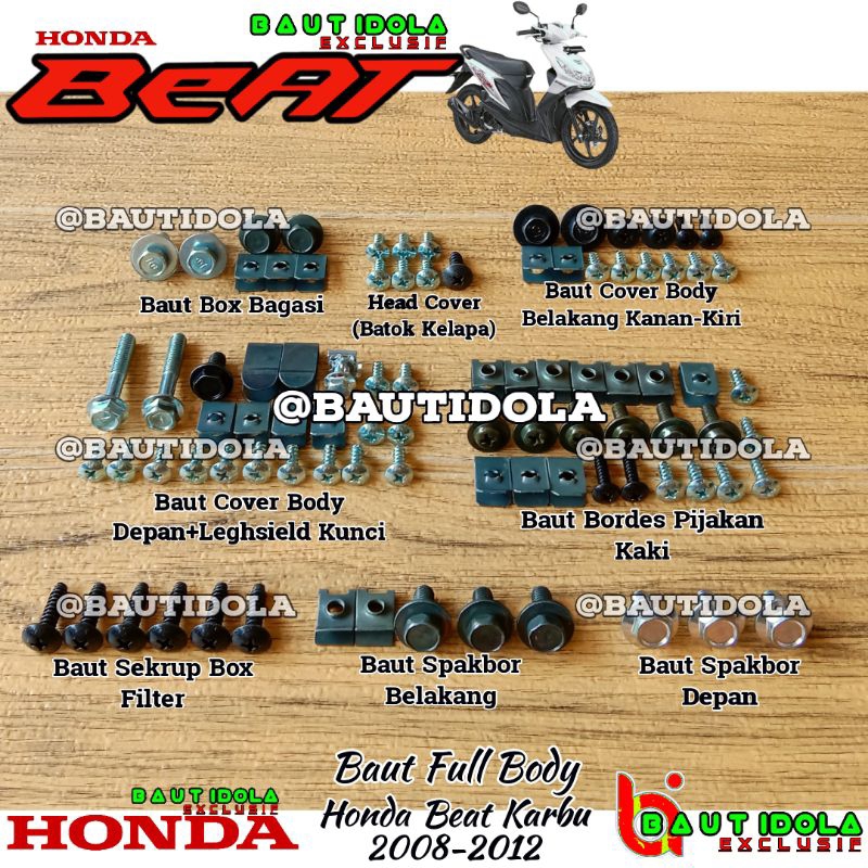 Baut Full Body Honda Beat Karbu 2008-2012 Original