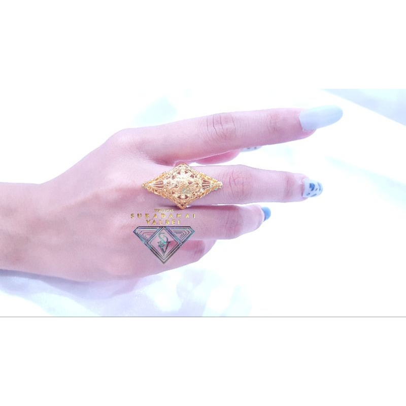 cincin dubai emas asli 70% 16k mas tua 3.7 gram