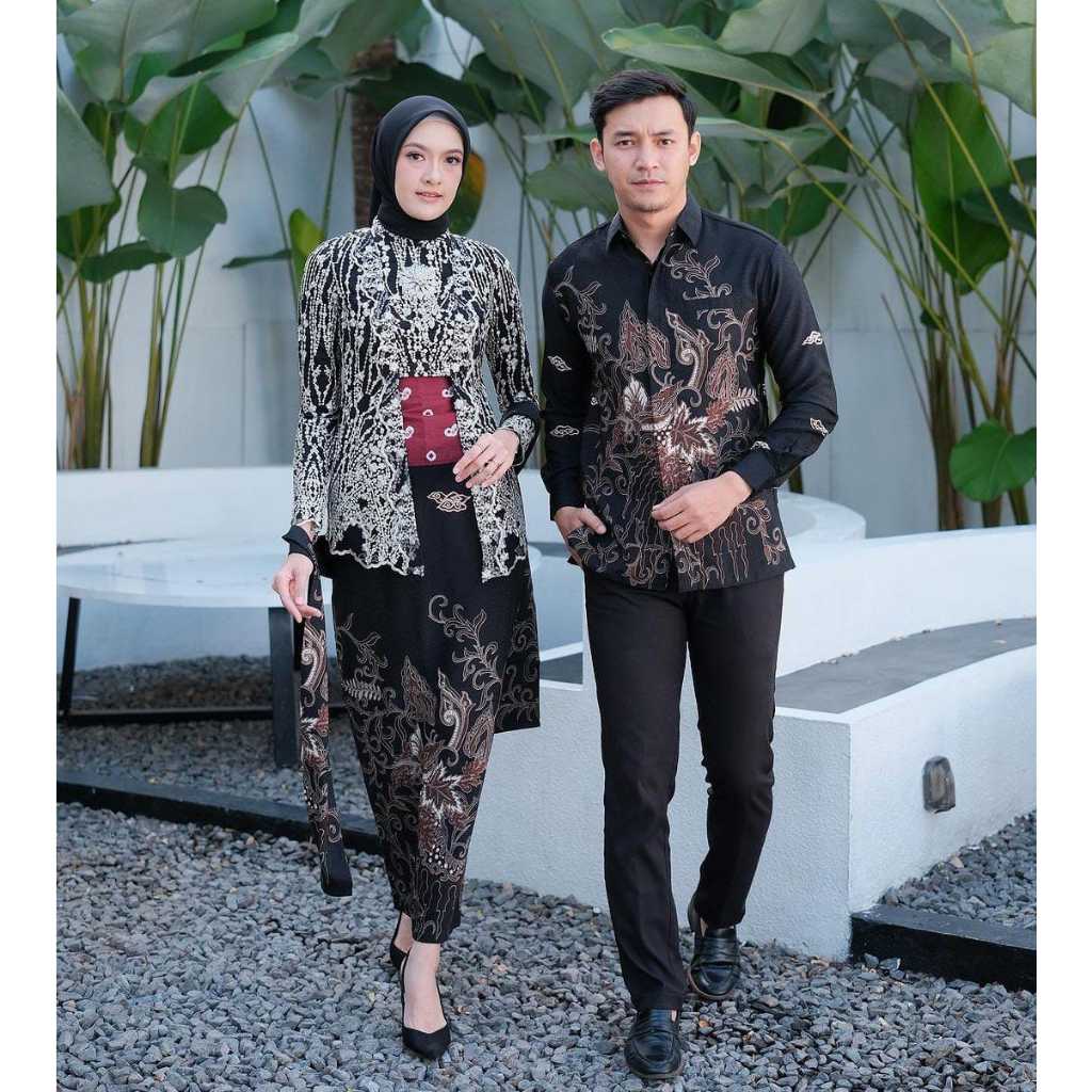 TERLARIS Kebaya Ayu Set Couple By Elyzabatik Baju Kondangan Lamaran Premium Kekinian Atasan Batik Mo