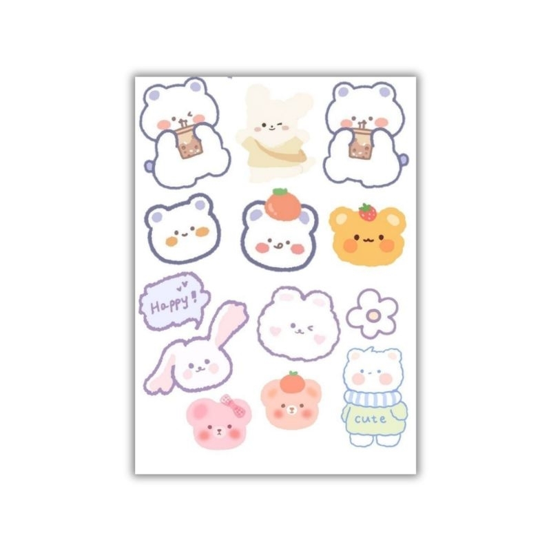 

sticker glossy | sticker cute bear