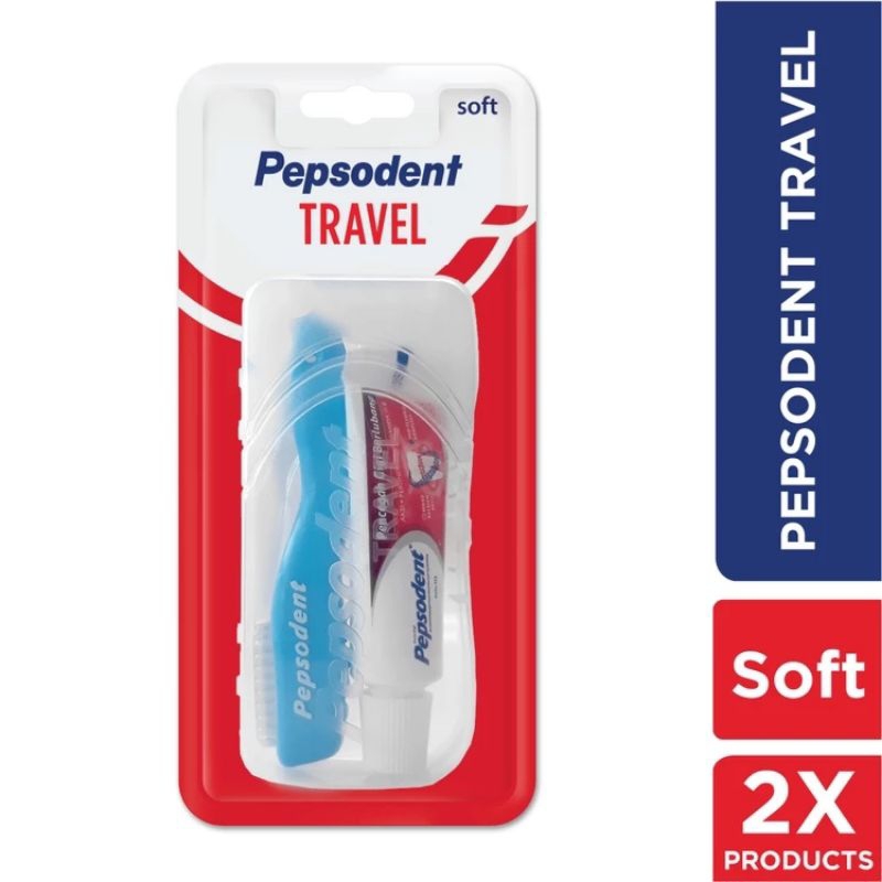 Pepsodent travel set sikat gigi + pasta gigi