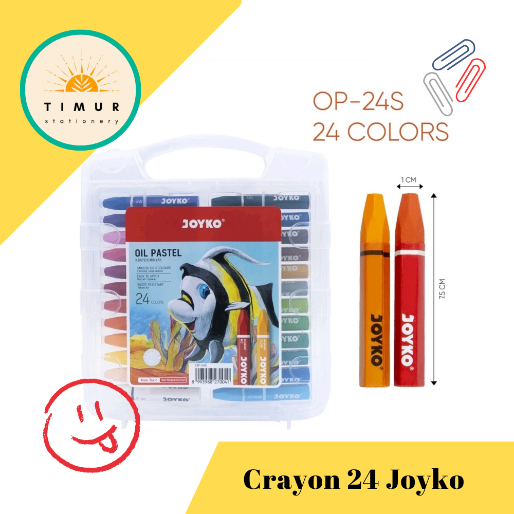 

Crayon / Krayon Joyko 24 Warna OP-24S per Set