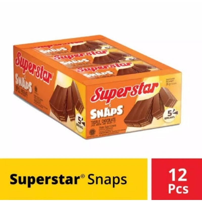 

Superstar Snaps Wafer Coklat Isi 12 Pcs