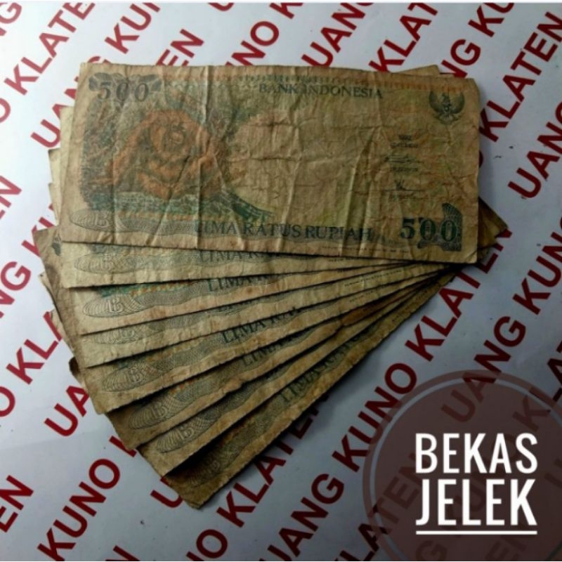 Jelek Asli 500 Rupiah Otan Tahun 1992 Orang Utan Monyet duduk Uang Kertas Kuno Duit Lama Indonesia Original Gantung bukan 1991