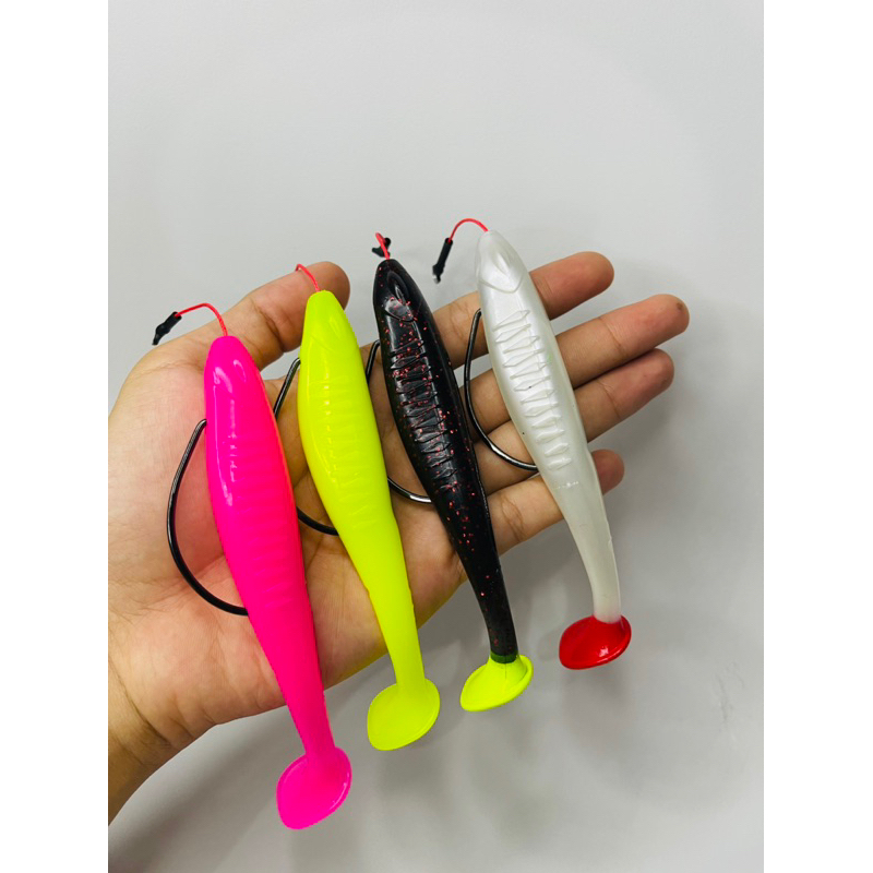 PADDLE POP 14CM 20GRAM PLUS WORM HOOK 7/0 KEVLAR 150LBS || UMPAN CASTING GABUS TOMAN