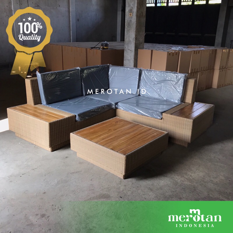 Set Sofa Tamu Outdoor Rotan Sintetis / Sofa Rotan Sintetis / Sofa Tamu