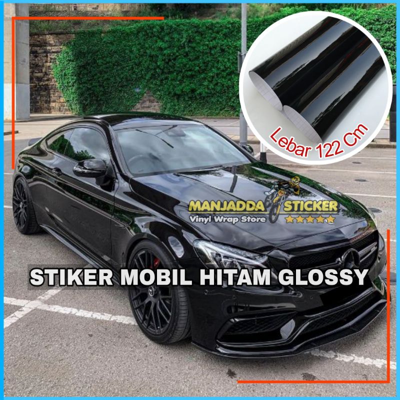 sticker skotlet motor mobil hitam glossy premium stiker scotlite lebar 122cm