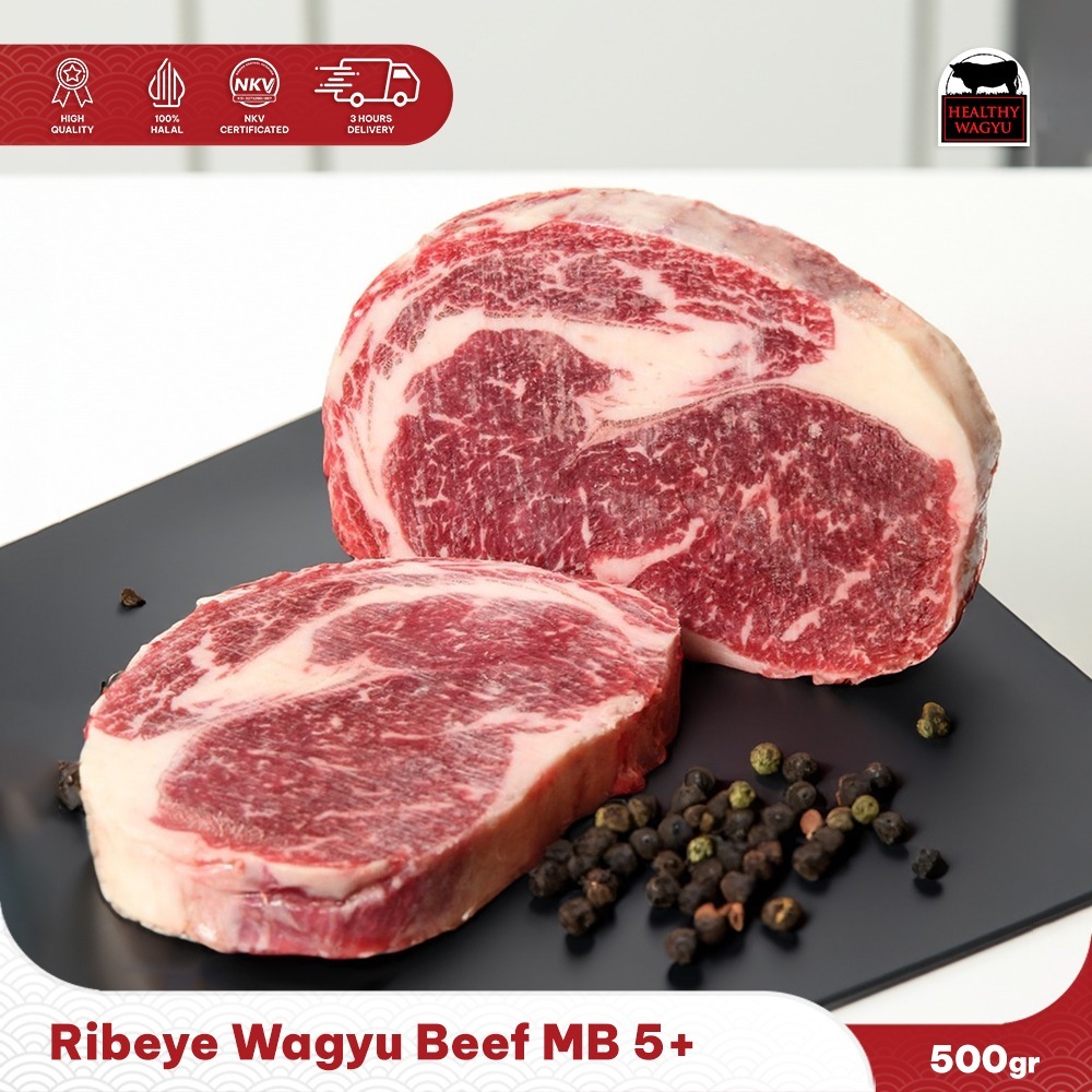 

Australian Premium Wagyu Ribeye Wagyu Steak Mb 5+ 500gr Healthy wagyu