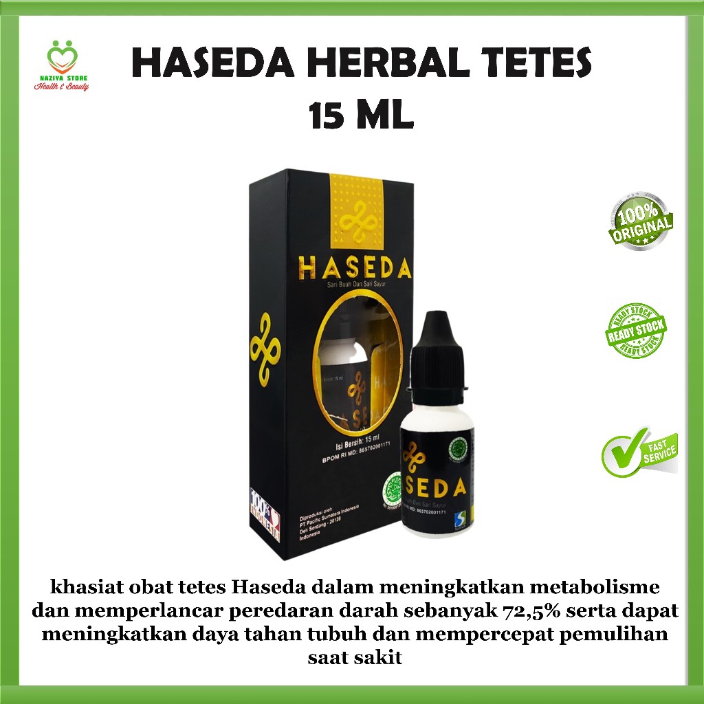 HASEDA HERBAL TETES ISI 15 ML - MENIGKATKAN IMUN TUBUH dan MEMPERCEPAT PENYEMBUHAN