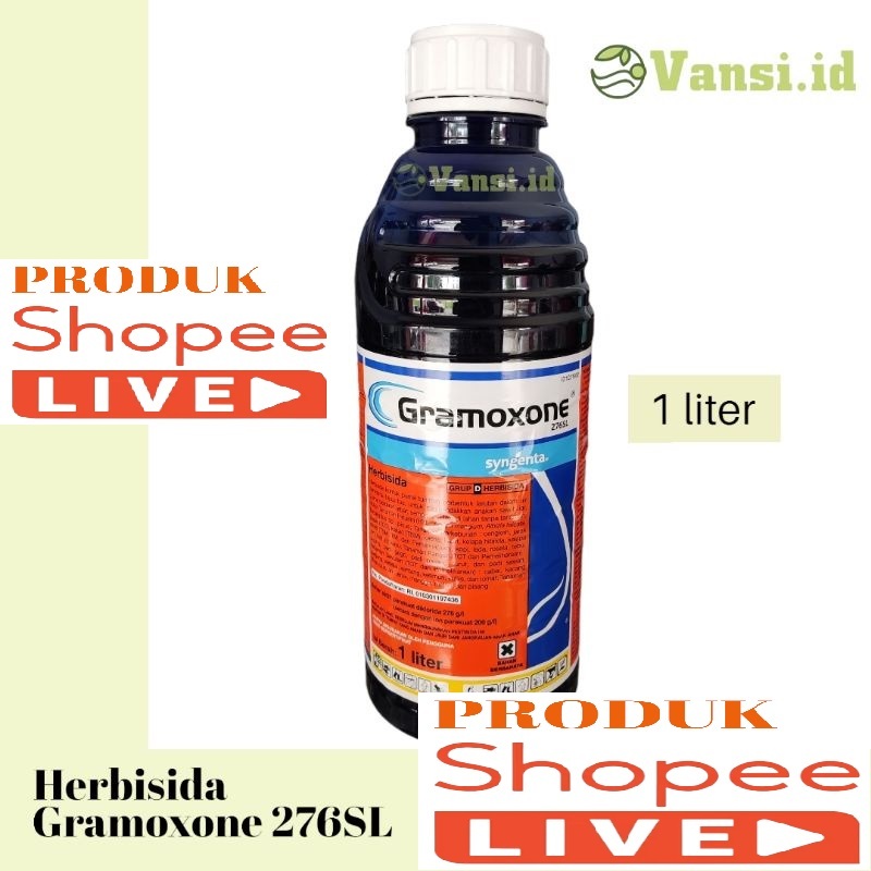 Herbisida kontak Gramoxone 276SL 1 Liter, Gosong Top 276SL 1 liter | Pembasmi suket | Pembasmi gulma