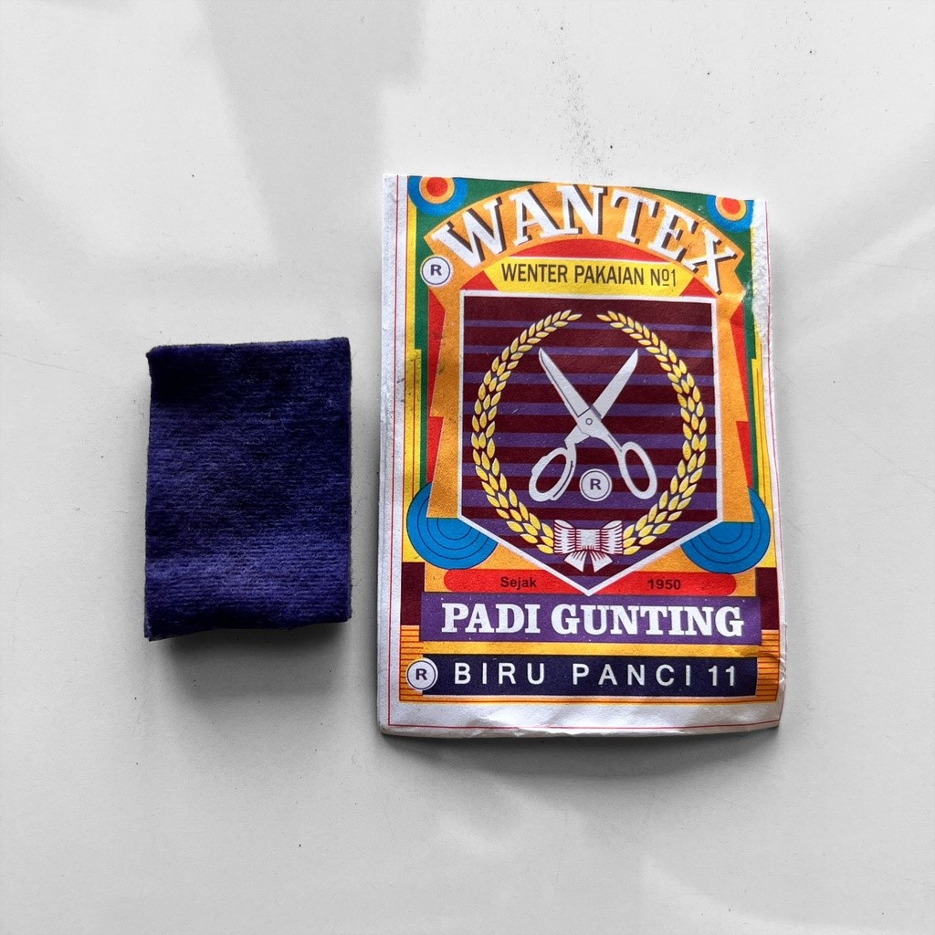 Wantex BIRU PANCI Merek Padi Gunting Wenter Pewarna Pakaian Tekstil Warna Pekat Kualitas Bagus Anti 