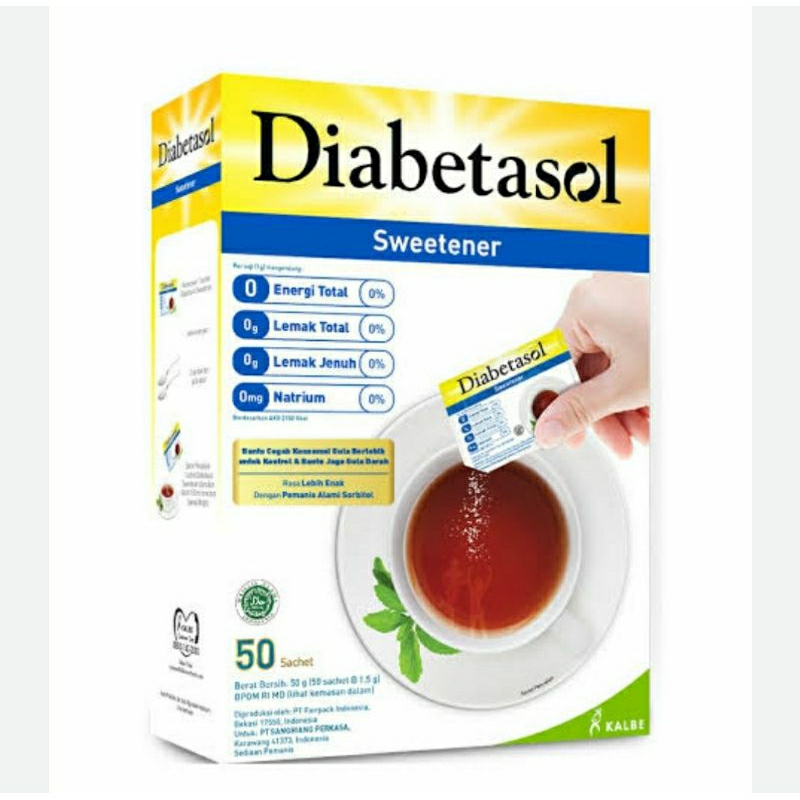 

Diabetasol Sweetener isi 25 dan 50 sachet