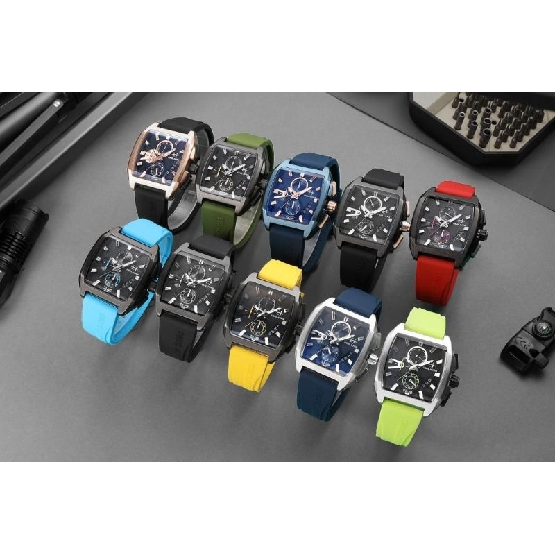 JAM TANGAN PRIA EVANS JAYDEN 9546 CRONO AKTIF STRAP RUBBER